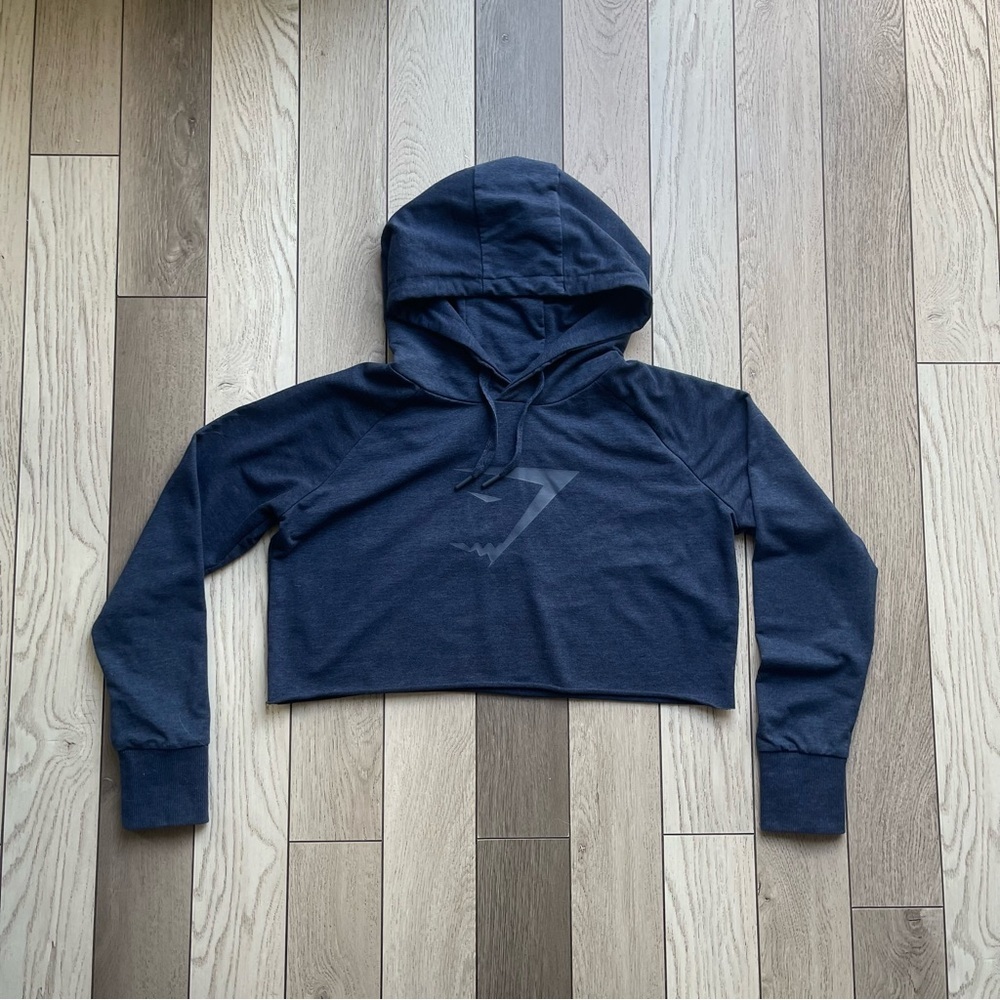 Gymshark Blue Navy Cropped Hoodie